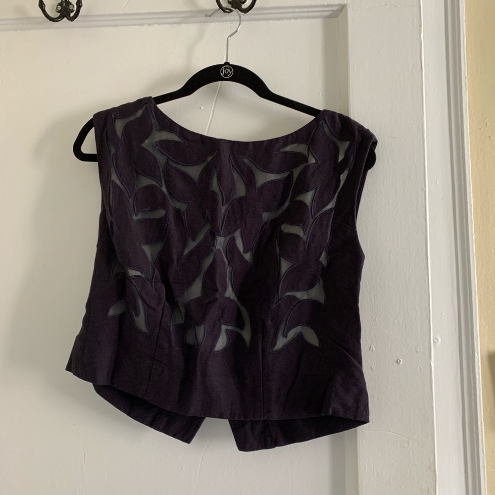 Navy Cropped Blouse